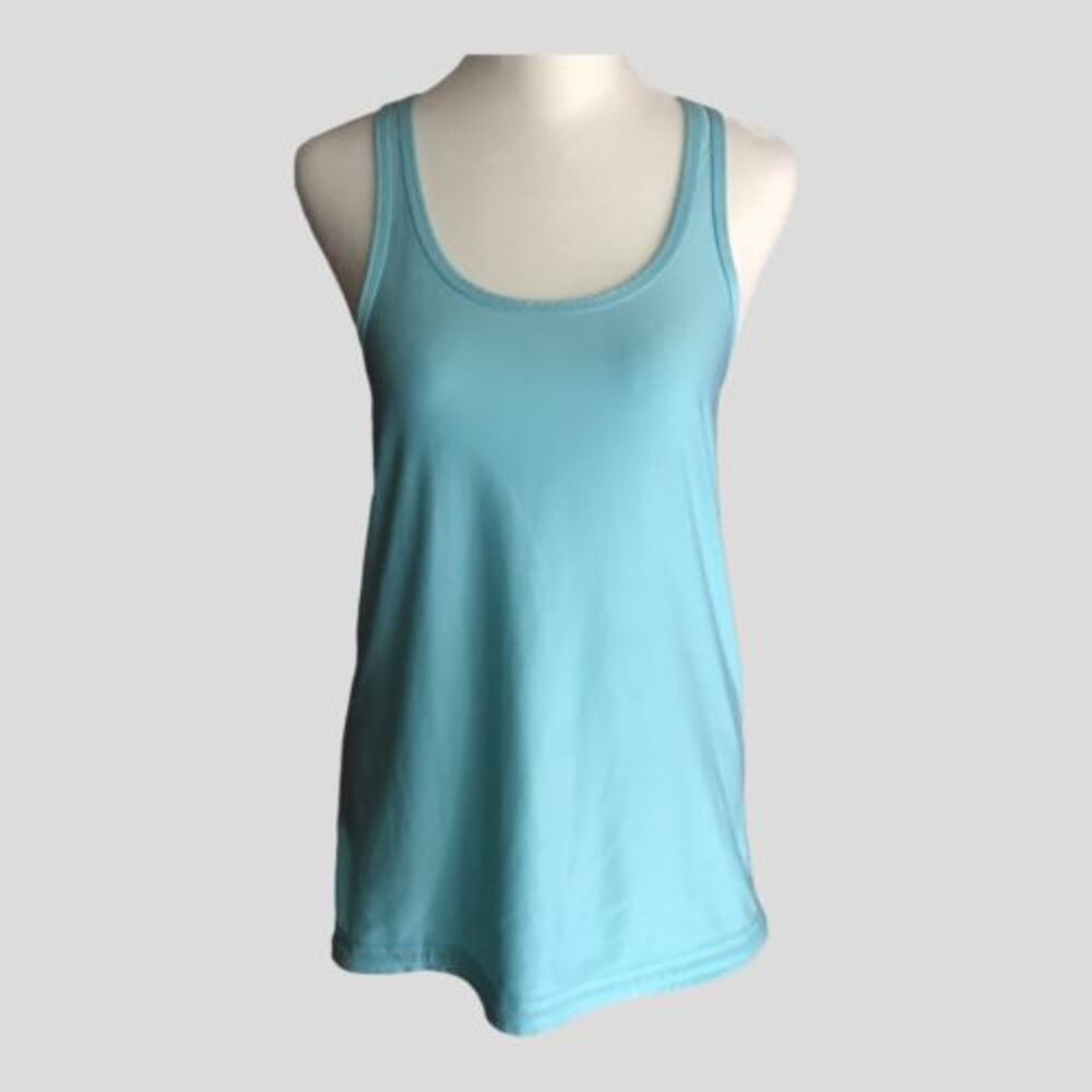 Under Armour Tank Top Womens Small Light Blue‎ Racer Pleated Back Athletic